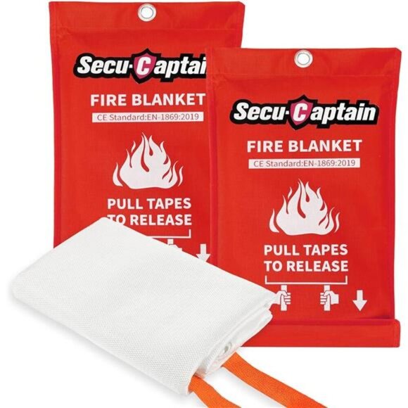 Emergency Fire Blanket for Home and Kitchen - 2 Pack - Picture 1 of 7